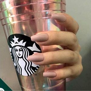 💌BO/GO$6 Nude Matte Coffin Style Camel Glossy Press On False nails (20…